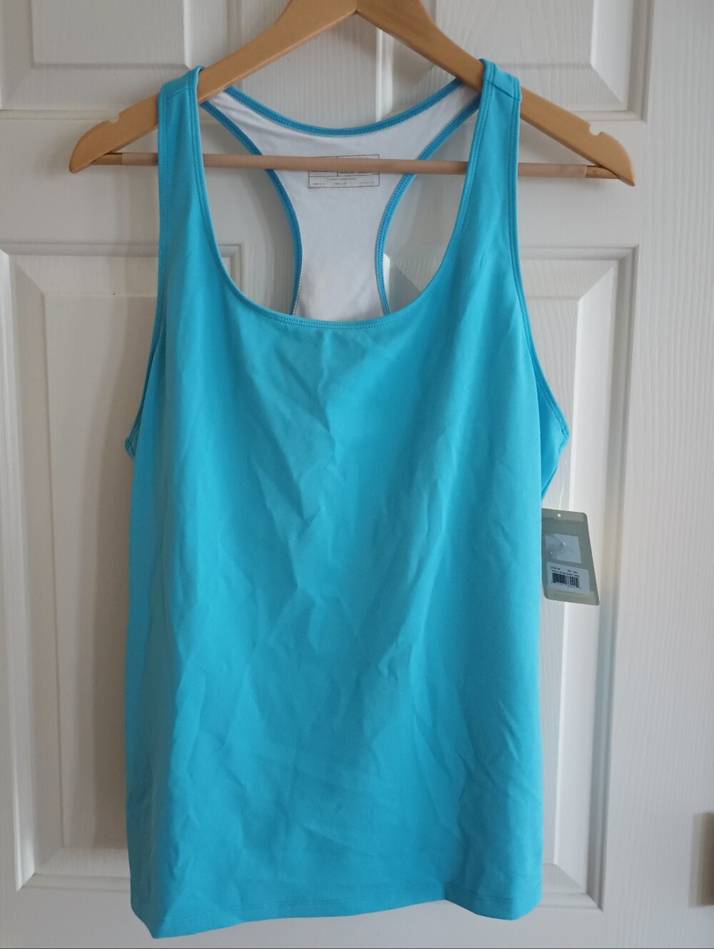 New Balance Racerback Tank Bra In Cyan Size 2X Women's